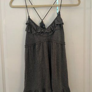 Gray Ruffle Tank Top